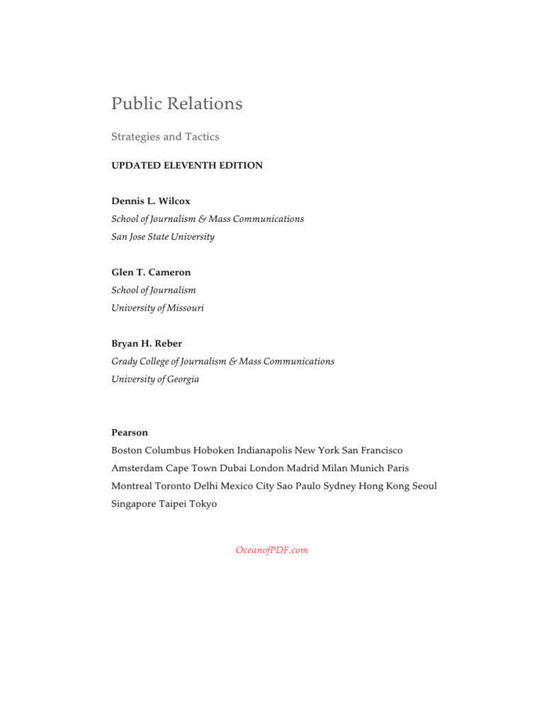 Public Relations Strategies and Tactics Dennis L Wilcox Kitap Kapağı