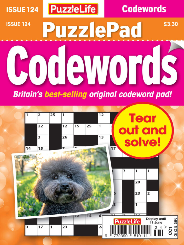 PuzzleLife PuzzlePad Codewords Issue 124 2026 PuzzleLife PuzzlePad Codewords Kitap Kapağı