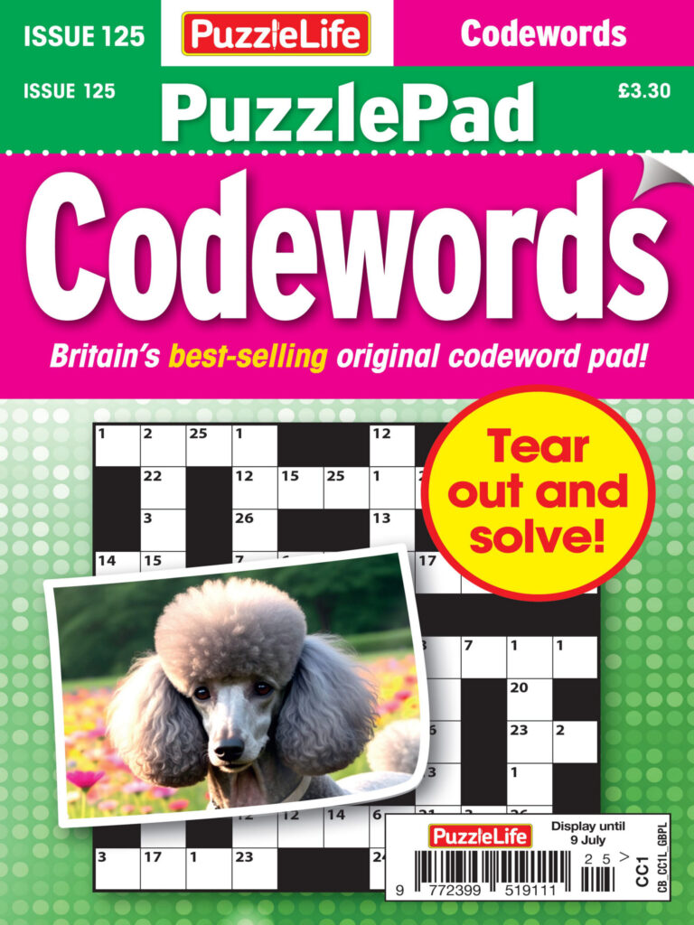 PuzzleLife PuzzlePad Codewords Issue 125 2026 PuzzleLife PuzzlePad Codewords Kitap Kapağı