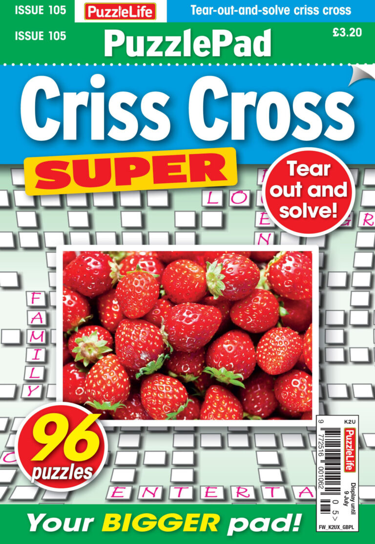 PuzzleLife PuzzlePad Criss Cross Super Issue 105 2026 PuzzleLife PuzzlePad Criss Cross Super Kitap Kapağı