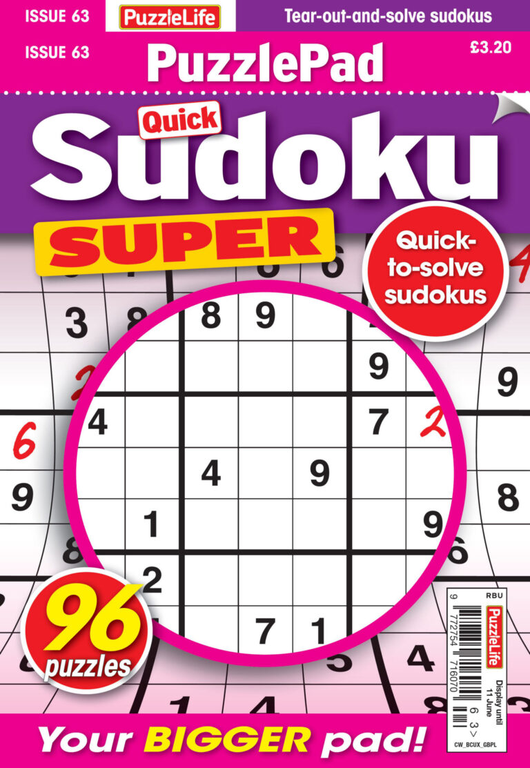 PuzzleLife PuzzlePad Sudoku Super Issue 63 2026 PuzzleLife PuzzlePad Sudoku Super Kitap Kapağı
