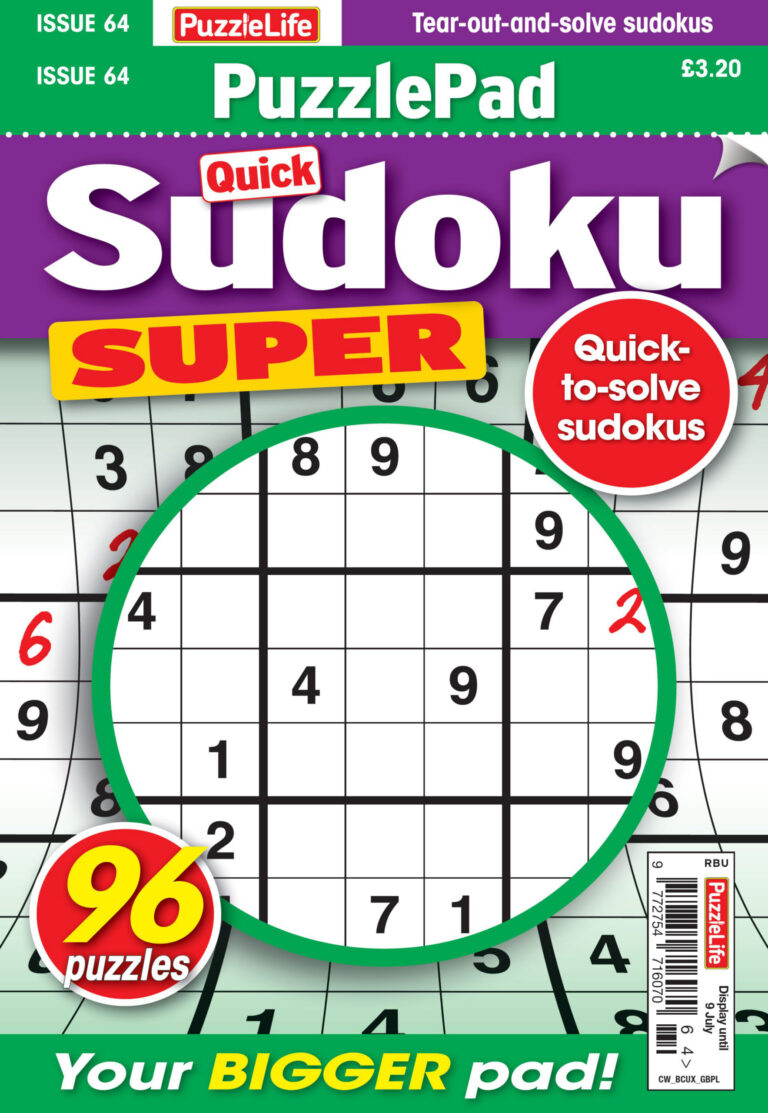 PuzzleLife PuzzlePad Sudoku Super Issue 64 2026 PuzzleLife PuzzlePad Sudoku Super Kitap Kapağı