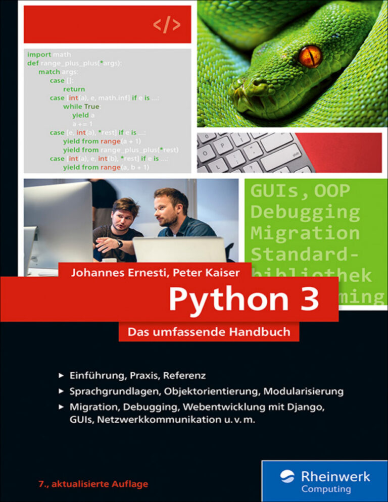 Python 3 Das umfassende Handbuch German Edition Johannes Ernesti Kitap Kapağı