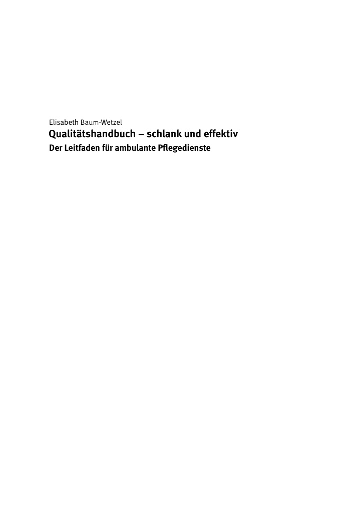 Qualitatshandbuch schlank und effektiv German Edition Elisabeth Baum Wetzel Kitap Kapağı