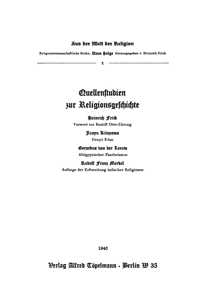 Quellenstudien zur Religionsgeschichte German Edition Heinrich Frick Kitap Kapağı