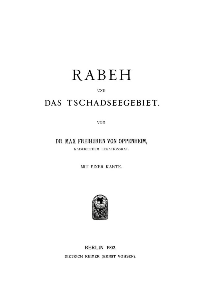 Rabeh und das Tschadseegebiet German Edition Max von Oppenheim Kitap Kapağı