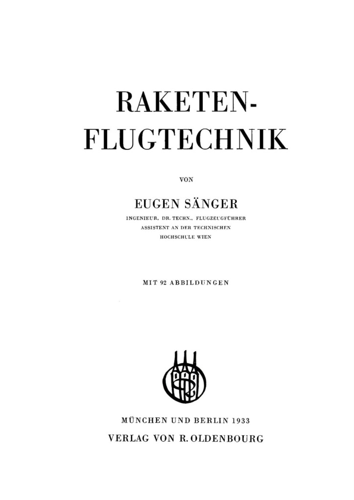 Raketen Flugtechnik German Edition Eugen Sanger Kitap Kapağı