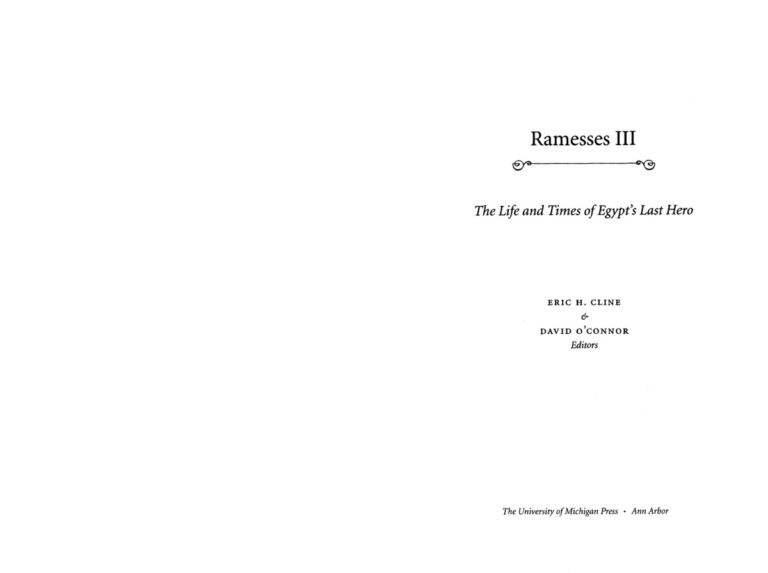 Ramesses III The Life and Times of Egypts Last Hero Eric Cline Kitap Kapağı