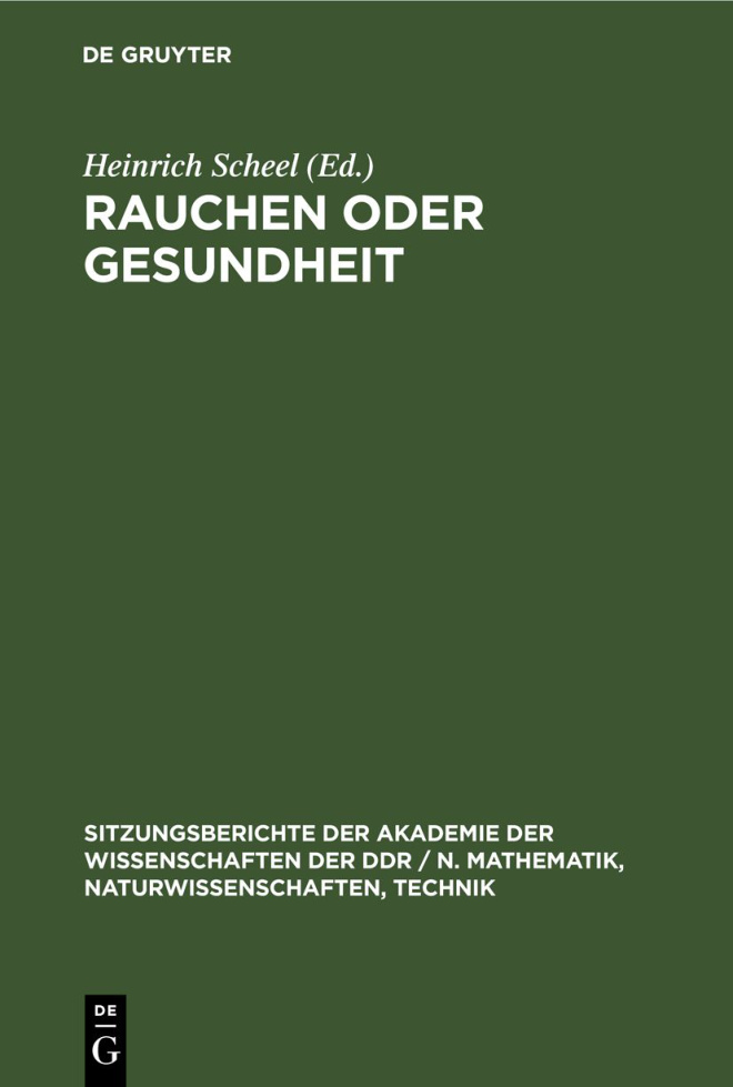 Rauchen oder Gesundheit German Edition Heinrich Scheel Kitap Kapağı
