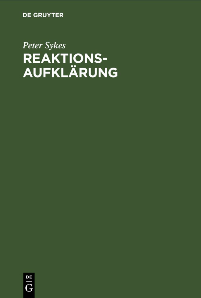 Reaktionsaufklarung German Edition Peter Sykes Kitap Kapağı