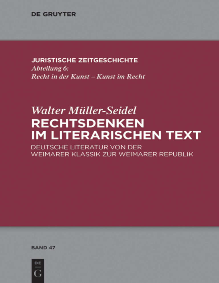 Rechtsdenken im literarischen Text German Edition Walter Muller Seidel Kitap Kapağı