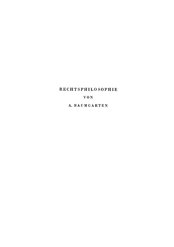 Rechtsphilosophie Sonderausgabe aus dem Handbuch der Philosophie German Edition A Baumgarten Kitap Kapağı