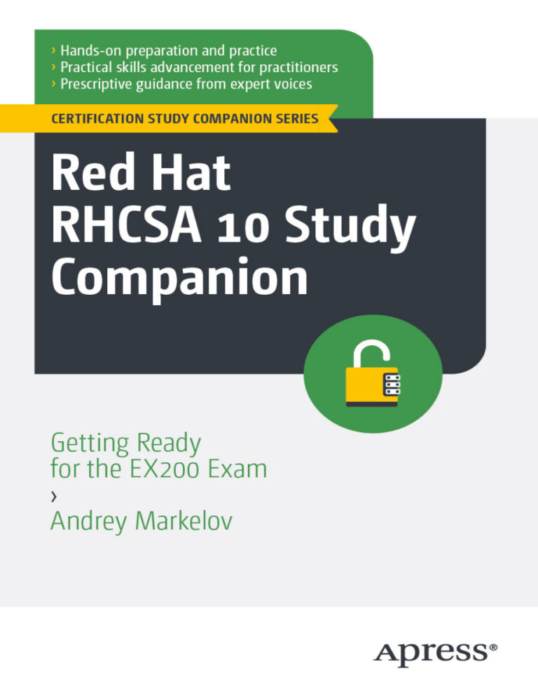 Red Hat RHCSA 10 Study Companion Andrey Markelov Kitap Kapağı