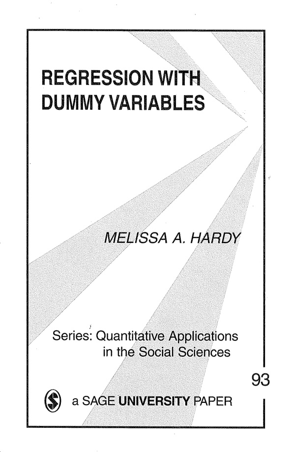 Regression with Dummy Variables Melisa A Hardy Kitap Kapağı