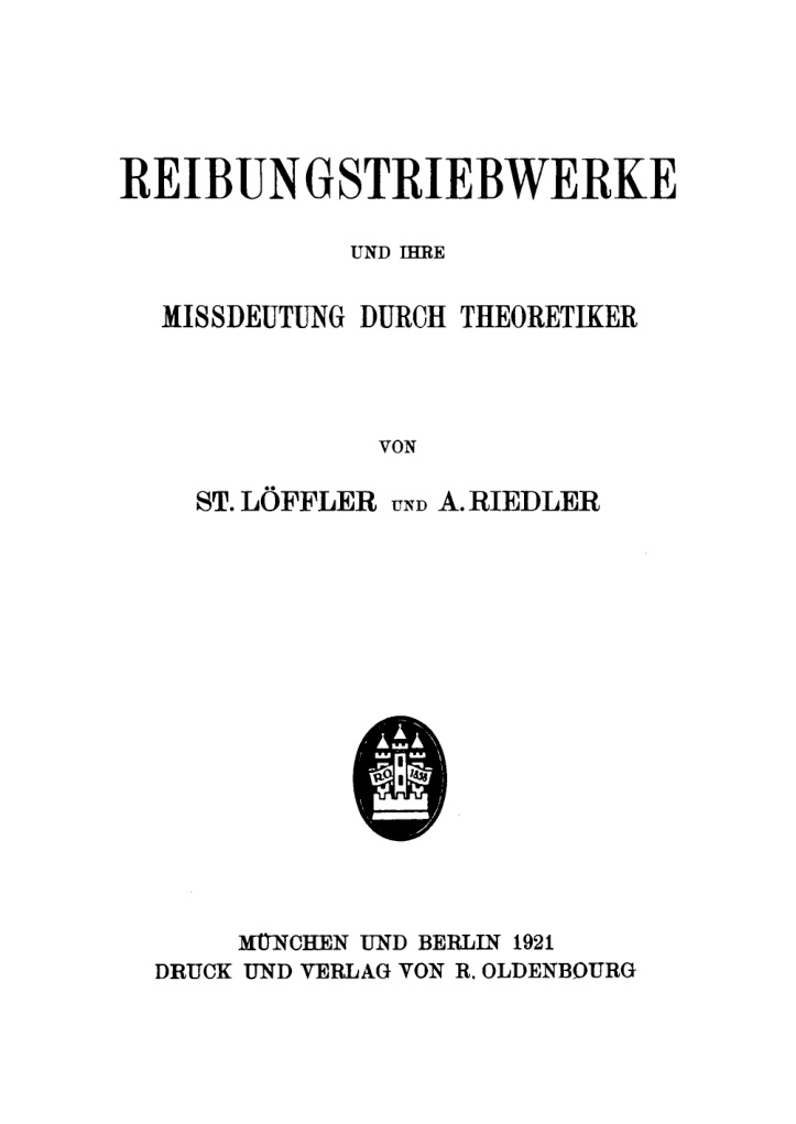 Reibungstriebwerke und ihre Missdeutung durch Theoretiker German Edition St Loffler Kitap Kapağı