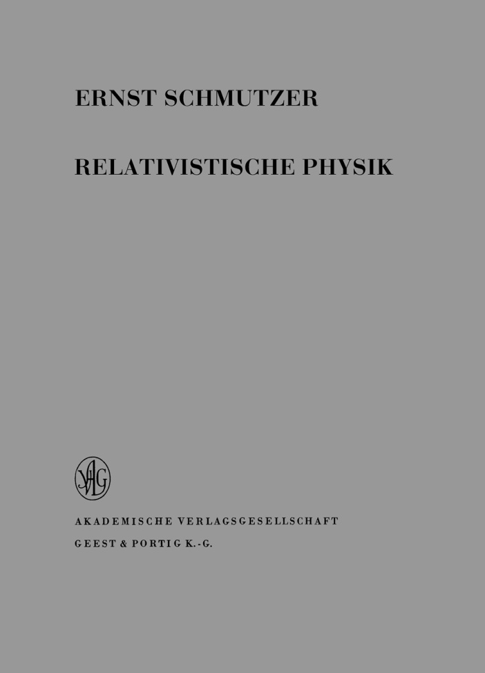 Relativistische Physik German Edition Ernst Schmutzer Kitap Kapağı
