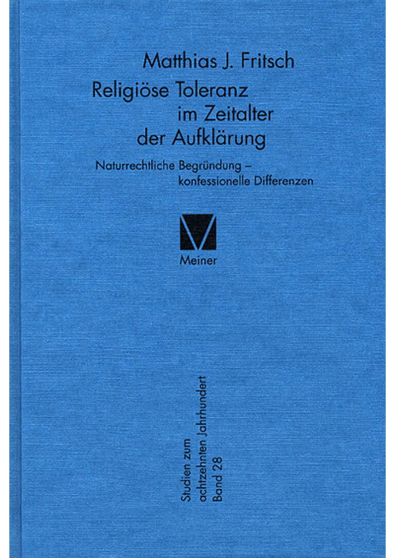 Religiose Toleranz im Zeitalter der Aufklarun German Edition Matthias Fritsch Kitap Kapağı