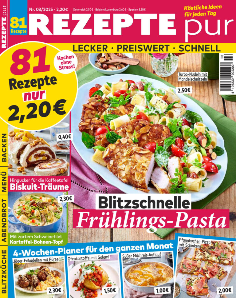 Rezepte pur Marz 2025 GER Rezepte pur Kitap Kapağı