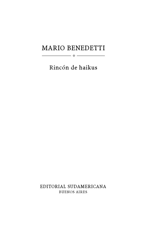 Rincon de Haikus Benedetti Mario Kitap Kapağı