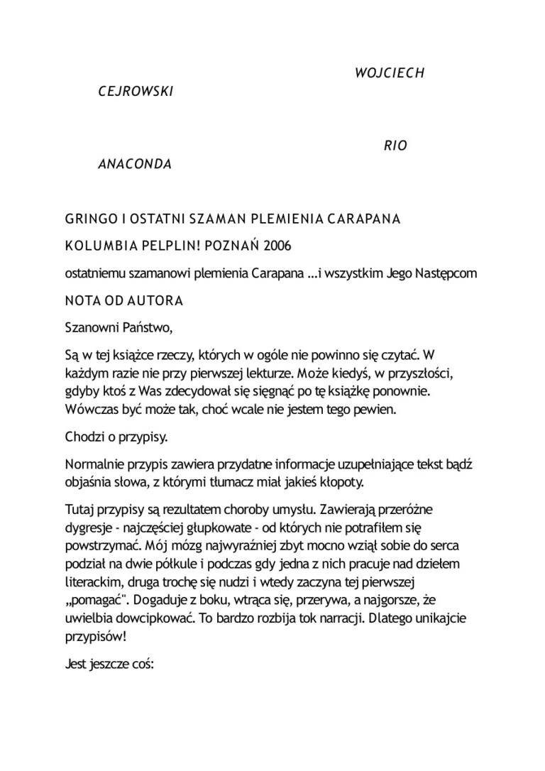 Rio Anaconda Polish Edition Wojciech cejrowski Kitap Kapağı