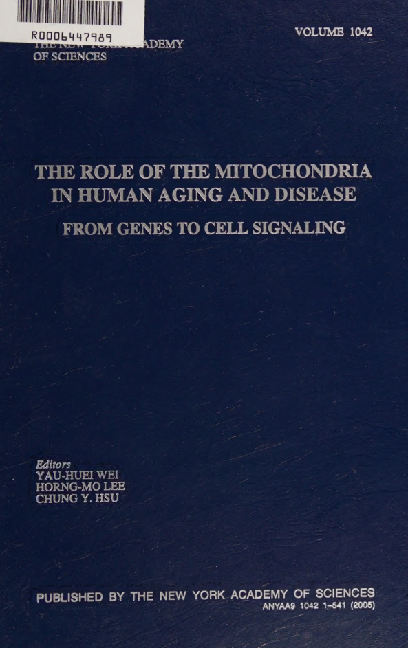 Role of Mitochondria in Human Aging and Disease Yau Huei Wei Kitap Kapağı