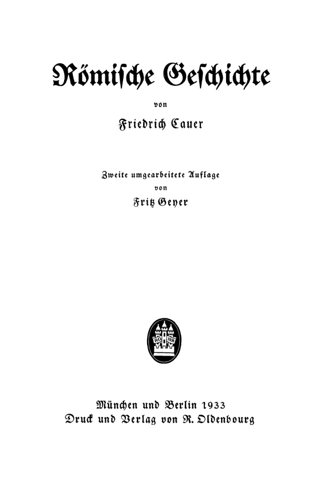Romische Geschichte German Edition Friedrich Cauer Kitap Kapağı