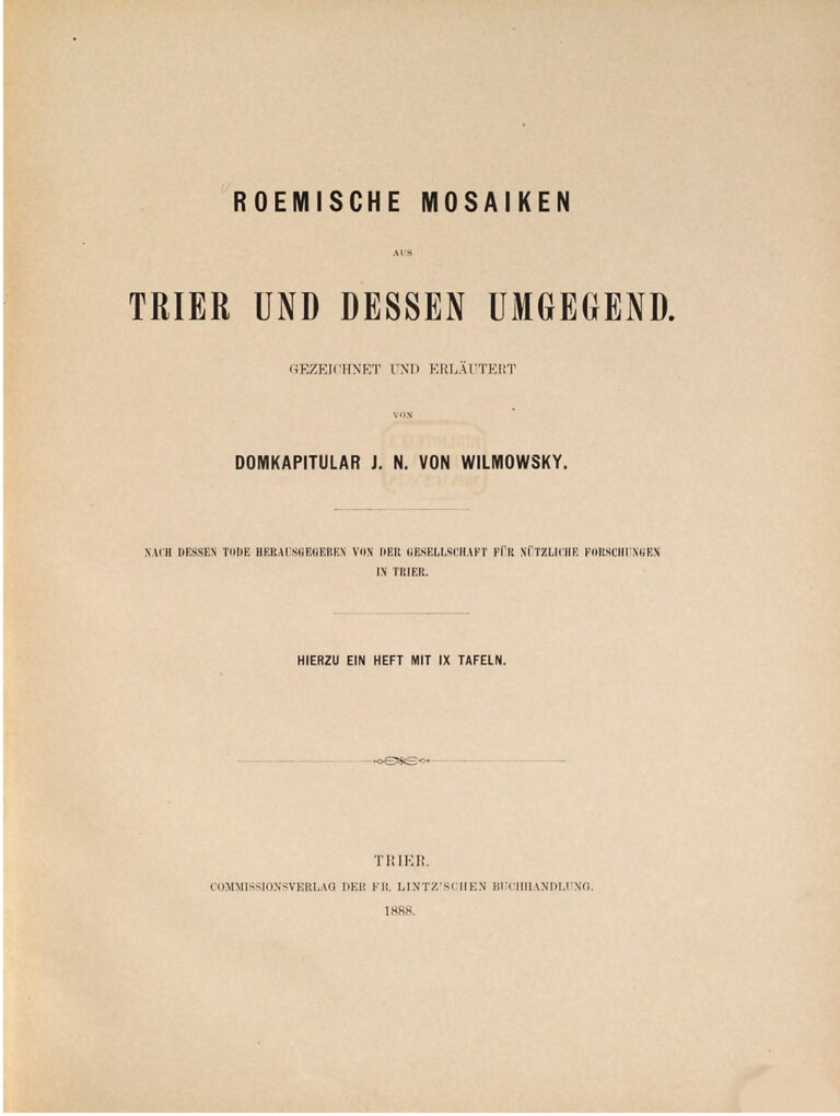Romische Mosaiken aus Trier und dessen Umgegend German Edition Johann Nikolaus von Wilmowsky Kitap Kapağı