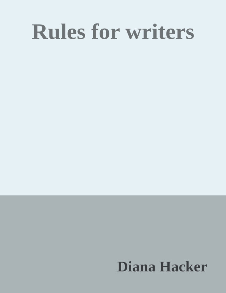 Rules For Writers Diana Hacker Kitap Kapağı