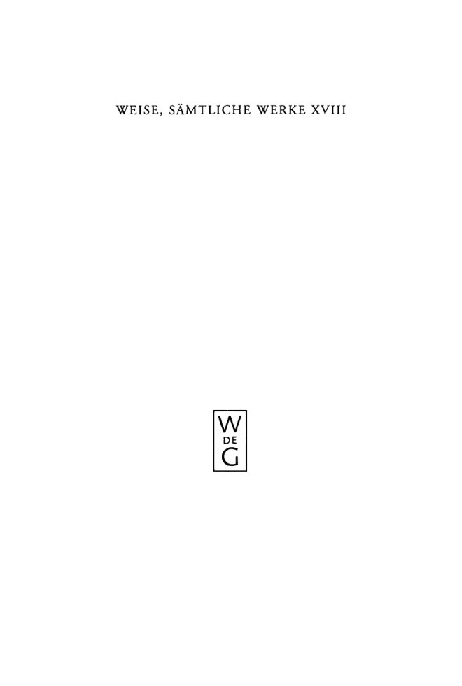 Samtliche Werke Band 18 Romane II German Edition Christian Weise Kitap Kapağı