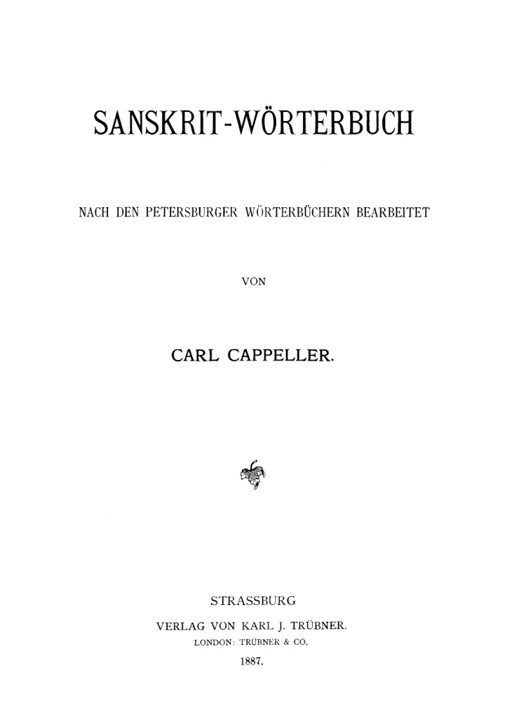 Sanskrit Worterbuch German Edition Carl Cappeller Kitap Kapağı