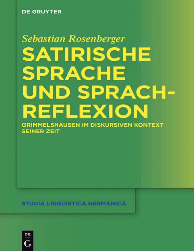 Satirische Sprache und Sprachreflexion German Edition Sebastian Rosenberger Kitap Kapağı