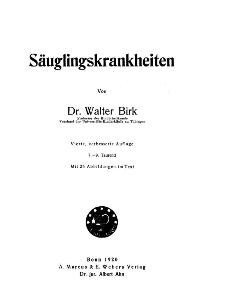 Sauglingskrankheiten German Edition Walter Birk Kitap Kapağı