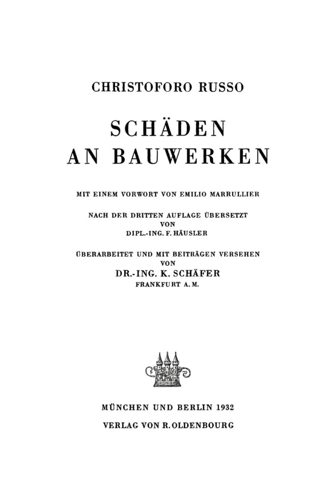 Schaden an Bauwerken German Edition Christoforo Russo Kitap Kapağı