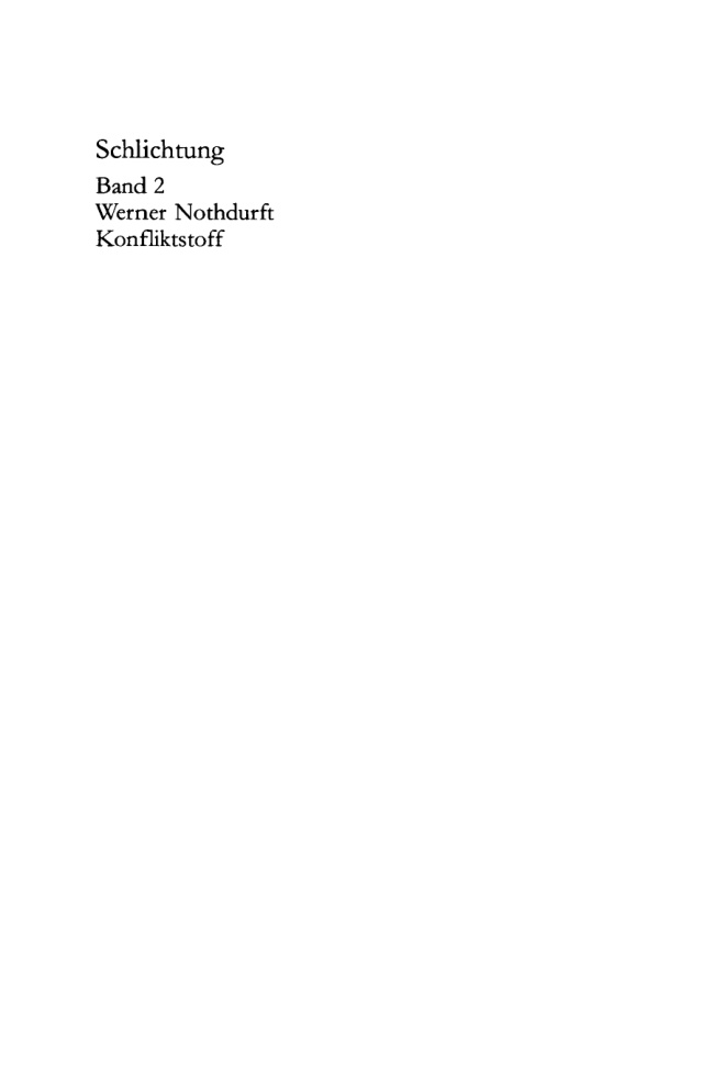 Schlichtung Band 2 Konfliktstoff German Edition Werner Nothdurft Kitap Kapağı