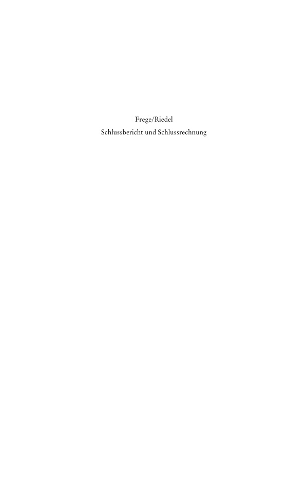 Schlussbericht und Schlussrechnung German Edition Michael C Frege Kitap Kapağı