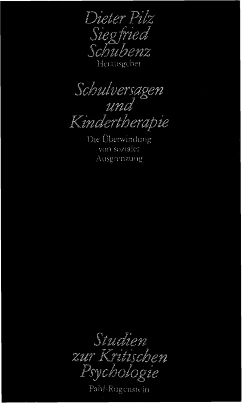 Schulversagen und Kindertherapie German Edition Siegfried Schubenz Kitap Kapağı