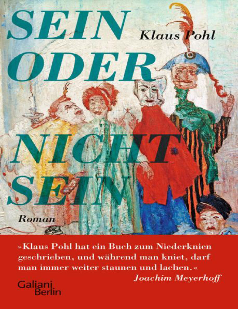 Sein oder Nichtsein Roman Klaus Pohl Kitap Kapağı