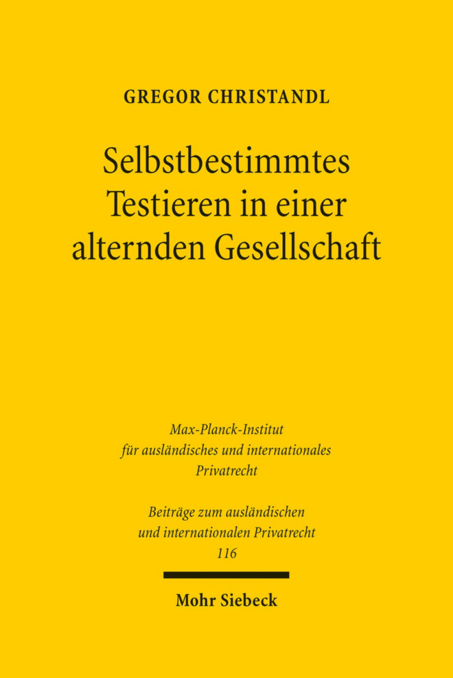 Selbstbestimmtes Testieren in einer alternden Gesellschaf German Edition Gregor Christandl Kitap Kapağı