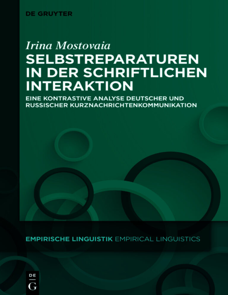 Selbstreparaturen in der schriftlichen Interaktion German Edition Irina Mostovaia Kitap Kapağı