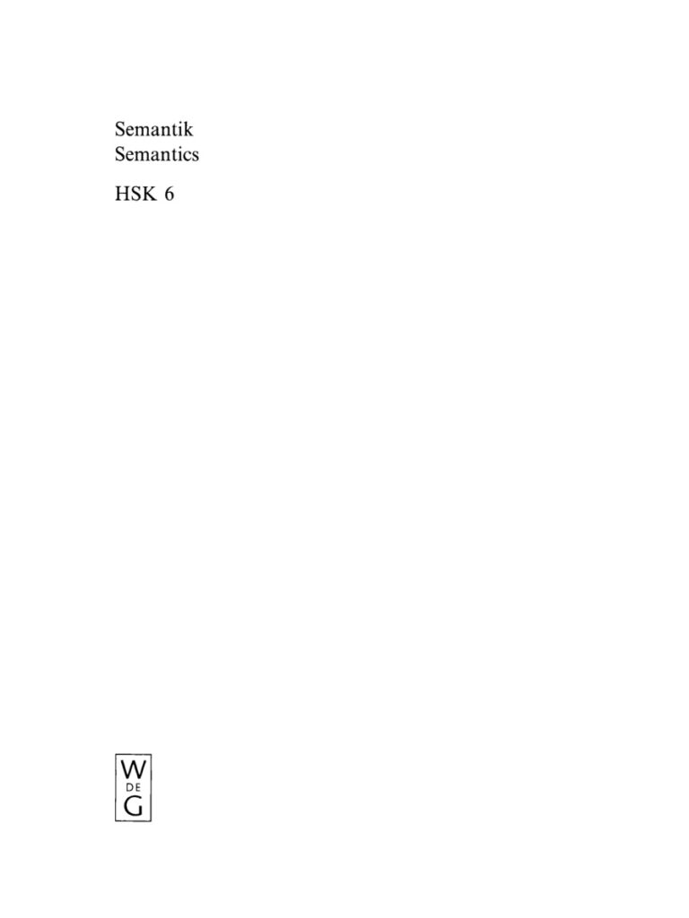 Semantik Semantics German Edition Arnim von Stechow Kitap Kapağı