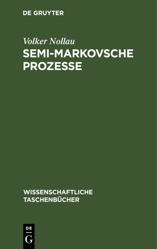 Semi Markovsche Prozesse German Edition Volker Nollau Kitap Kapağı