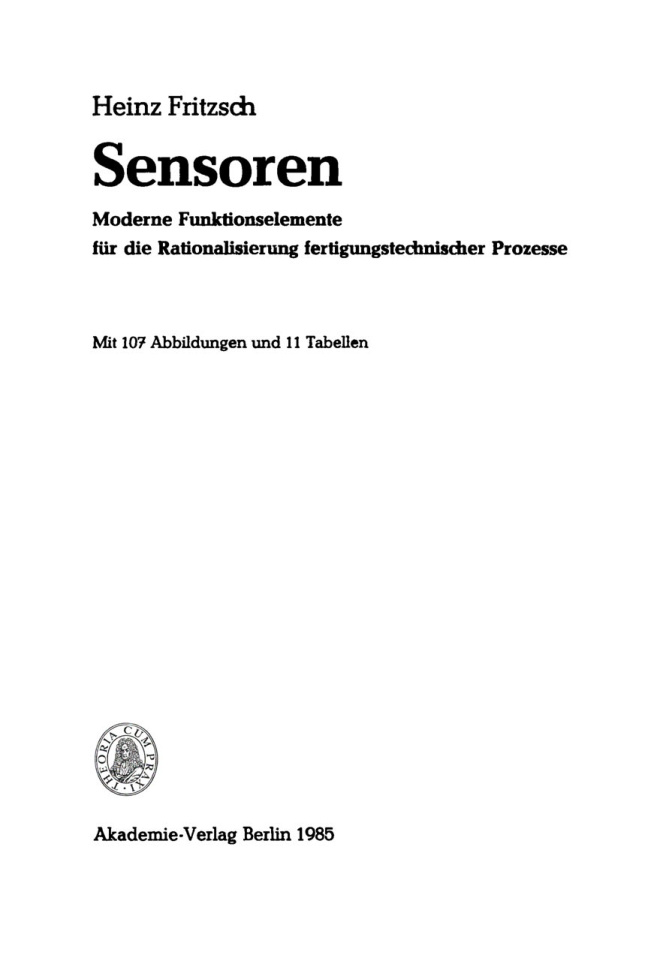 Sensoren German Edition Heinz Fritzsch Kitap Kapağı