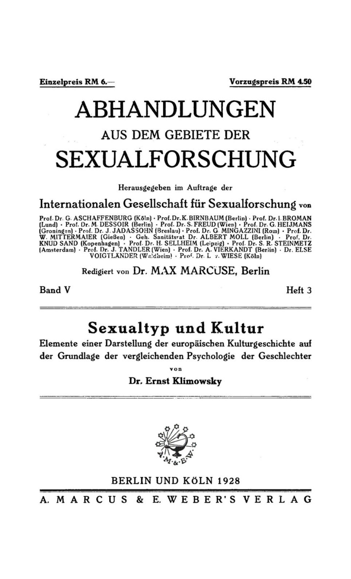 Sexualtyp und Kultur German Edition Ernst Klimowsky Kitap Kapağı