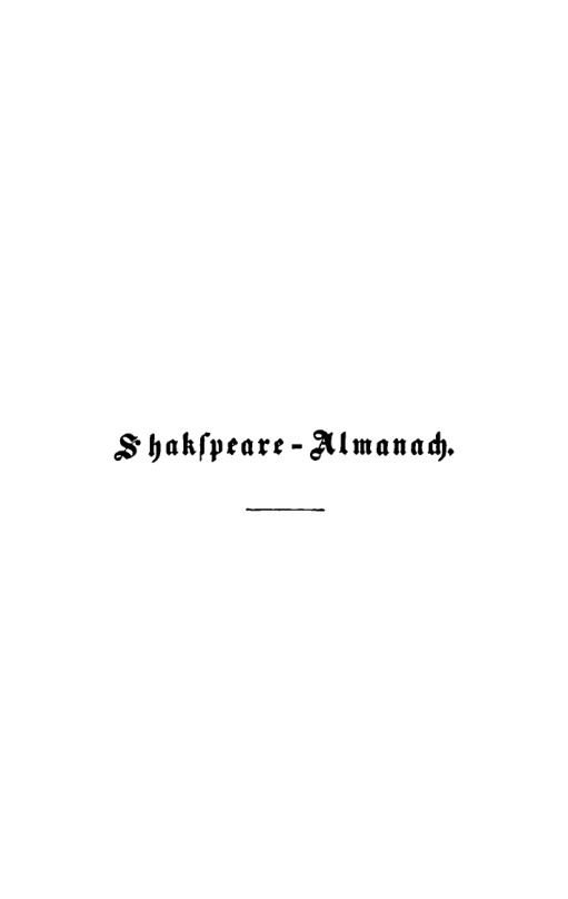 Shakspeare Almanach German Edition Gottlob Regis Kitap Kapağı