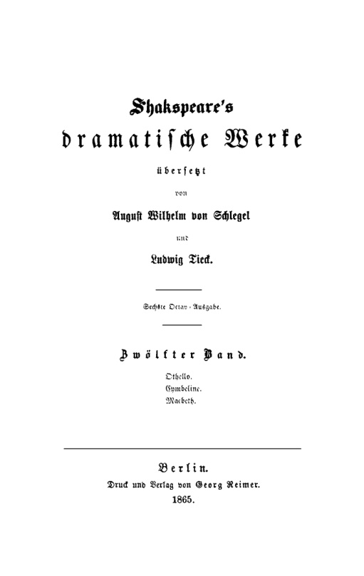 Shakspeares dramatische Werke German Edition August Wilhelm von Schlegel Kitap Kapağı