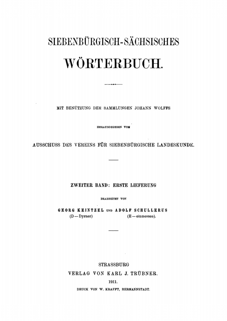 Siebenburgisch Sachsisches Worterbuch Band 2 Lieferung 1 German Edition Georg Keintzel Kitap Kapağı