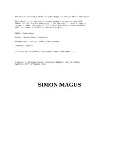 Simon Magus G R S Mead Kitap Kapağı