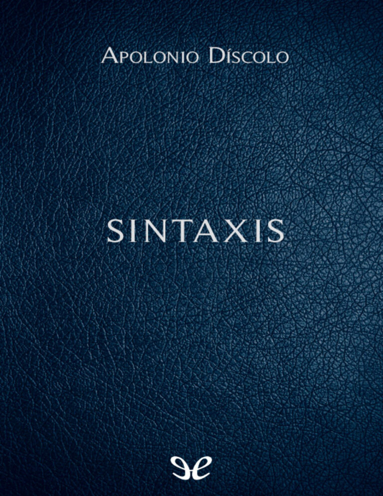 Sintaxis Spanish Edition Apolonio Discolo Kitap Kapağı
