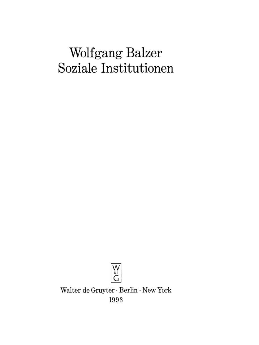 Soziale Institutionen German Edition Wolfgang Balzer Kitap Kapağı