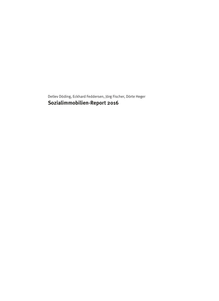 Sozialimmobilien Report 2016 German Edition Detlev Doding Kitap Kapağı